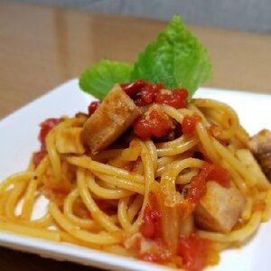 スズキのトマトソーススパゲティ